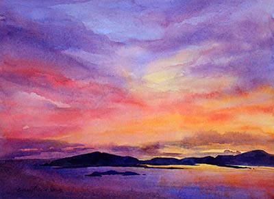 Ireland, Donegal, Gola Island Sunset